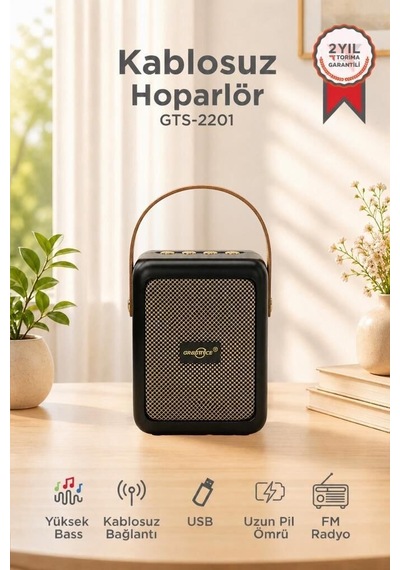 Özel Seri Bluetooth Speaker Kablosuz Hoparlör Gts-2201 Siyah Mini Seyahat Eğlence