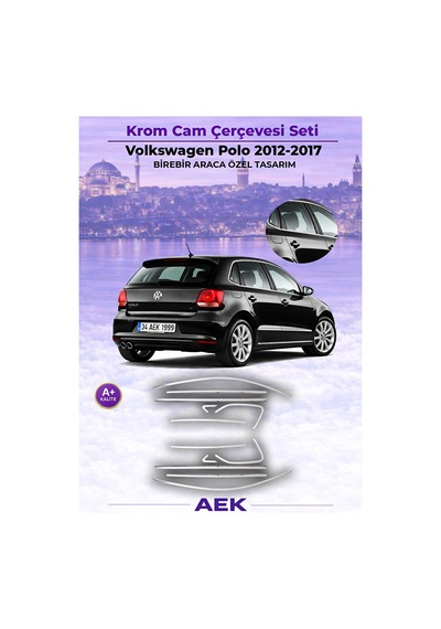 Volkswagen Polo 2018+ Araca Özel Krom Cam Çerçevesi A+