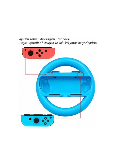 Switch Joy-con Direksiyon Seti Ns Yarış Oyunları Racing Wheel Aksesuar Renkli 2 Adet