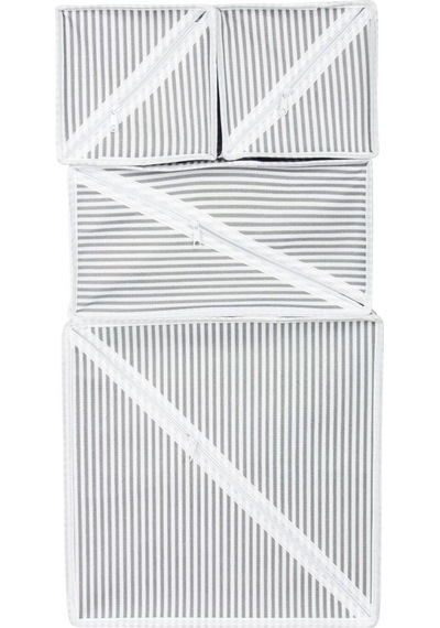 1 Adet 4'lü Çekmece Düzenleyici 30x30x30 Gri Kumaş Pembe 30 X 30 Tr Diğer