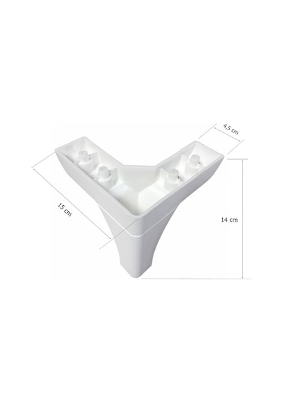 Eymenyapimarket Bella Lükens Ayak Mobilya Koltuk Çekyat Ayağı 14 Cm Beyaz