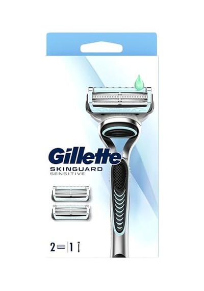Gillette Skinguard Sensitive Tıraş Makinesi + 2 Adet Yedek Tıraş Bıçağı
