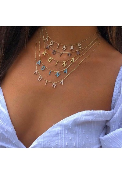Gümüş Taşlı İsimli Kolye Rose Gold