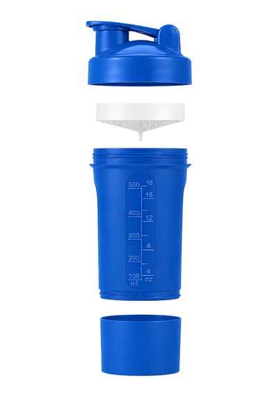 Gym Smart Shaker 550 Ml Ölçekli Ve Sızdırmaz Kapaklı Saklama Hazneli Protein Shaker Şeffaf
