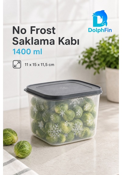No Frost Saklama Kabı Siyah 1400 Ml 11 15 11,5 Cm