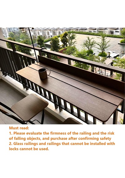 Tr Katlanır Balkon Masası, Korkuluk İçin, Dış Mekan Veranda, Bar Masası, Yerden Tasarruf Sağlayan Çiçek Standı Genel