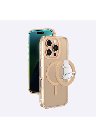 Apple Uyumlu iPhone 16 Pro Max Kılıf Magsafe Özellikli Yüzük Standlı Amazingthing Titan Pro Serisi Rose Gold