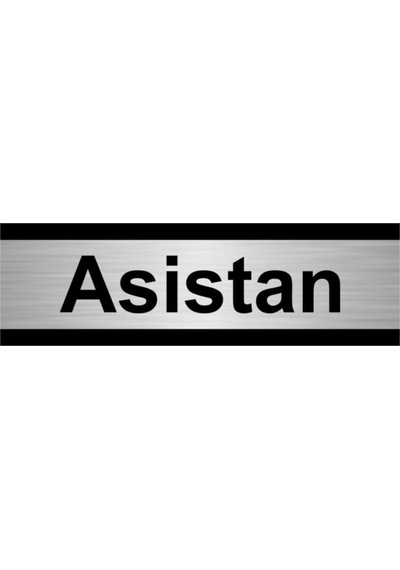 Asistan 7x20cm Gümüş Renk Metal Yönlendirme Levhası