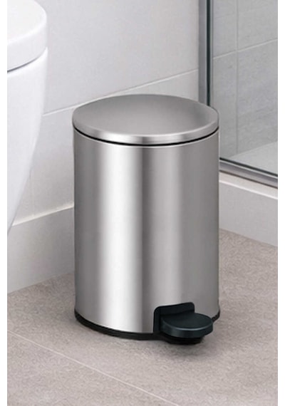 Primanova Cigo 3 Lt Banyo Mutfak Ofis Çelik Çöp Kovası - Metalik Inox