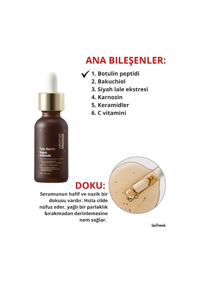 Apothe Tulip Barrier Vegan Ampoule 30 Ml Siyah Lale İle Bariyer Ampul