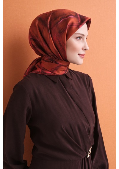 Armine Sura İpek Eşarp 2026-2027 - Sonbahar Kış-asm9602 Kiremit