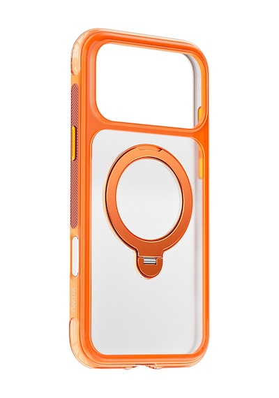 Apple iPhone Uyumlu  17 Pro Max Kılıf Wiwu As-203 Aeroshield Ultra Serisi M-safeli Airbagli Standlı Kapak Turuncu