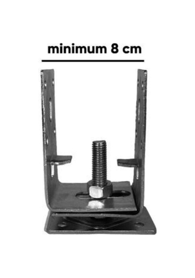 M14 Ayarlı Tablalı Kaliteli Sağlam Sac Pergule Ayağı 2,5 Mm Tabalı Vidalı Siyah - 921949279 Siyah