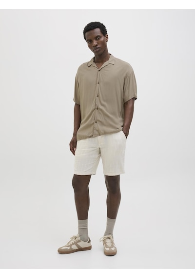 Jack & Jones Erkek Kısa Kollu Gömlek - Jeff - 12268443 Coriander Çok Renkli