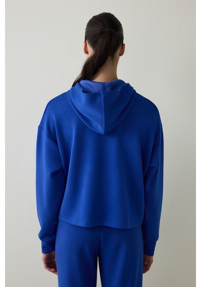 Penti Saks Silky Feel Kapüşonlu Slogan Baskılı Sweatshirt