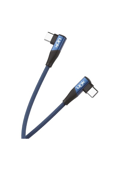 Linktech K595 Safe 60W Type-C To Type-C Data Ve Şarj Kablosu Mavi