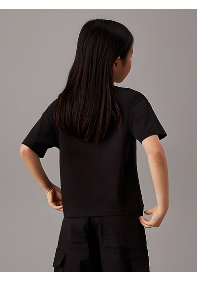 Uyguntarz Çocuk Çiçekler Baskılı Pamuklu Tshirt Siyah