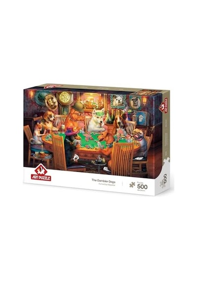 Kumarbaz Köpekler 500 Parça Puzzle