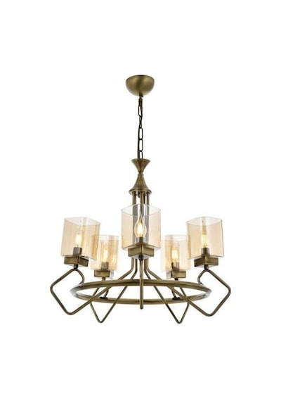 Avonnı Av601355e Eskitme Kaplama Avize E27 Metal Dekoratif Salon Aydınlatma Af3-3793 - Teşhir Bronz