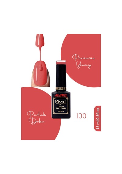 Adanil 15 ML Misyul Profesyonel Kalıcı Oje Mercan No:100