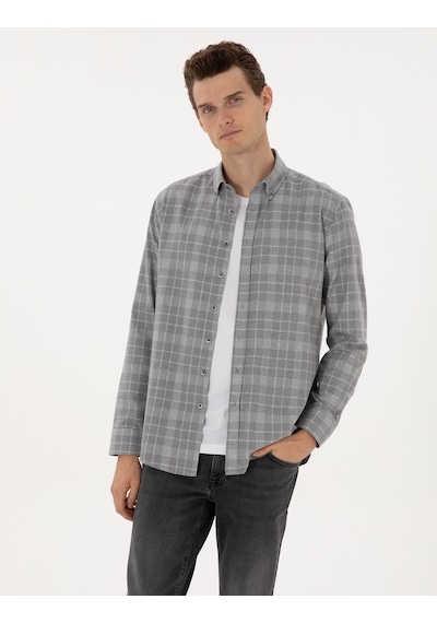 Pierre Cardin Erkek Gri Gömlek Desenli 50312371-vr024 Gri