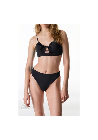 Penti Siyah Front Opening Bikini Üstü