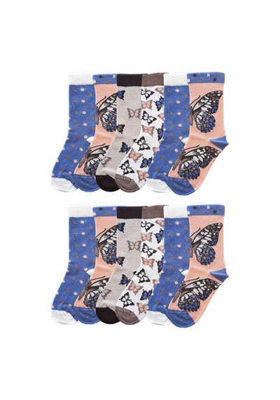Ekinoks Socks 12li Kız Çocuk Çorap Uzun Soket Pamuklu Dikişsiz Renkli Yumuşak Karışık