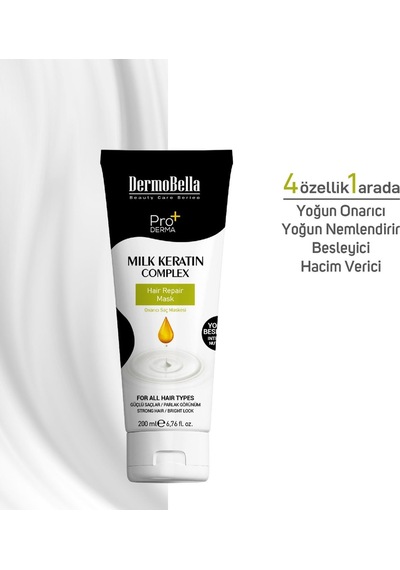 Milk Keratin Complex Onarıcı Ve Hacim Verici Saç Maskesi 200 Ml