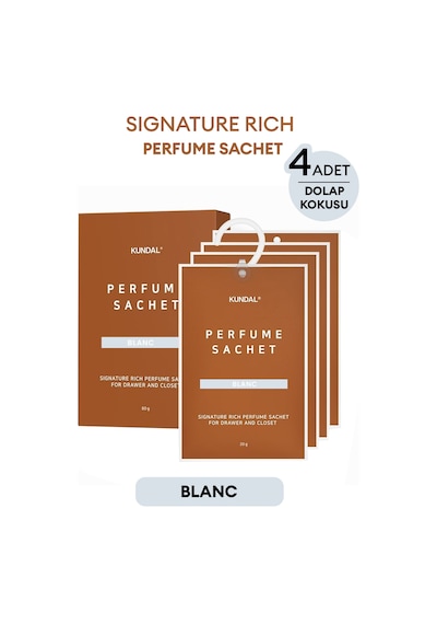 Dolap İçi Parfümlü Koku Kesesi Kundal Signature Rich Perfume Sachet 4x20g Blanc Pudra