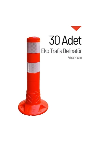 Eko Trafik İleri Trafik Delinatörü 45  x  8 CM Esnek Duba 30 Adet - 3297