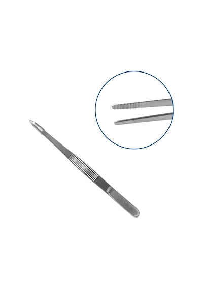 Barışhan Medikal Dikiş Atma Penset 4.7 İnç Küçük Boy Gri 12.5cm Dikiş Eğitim Materyali