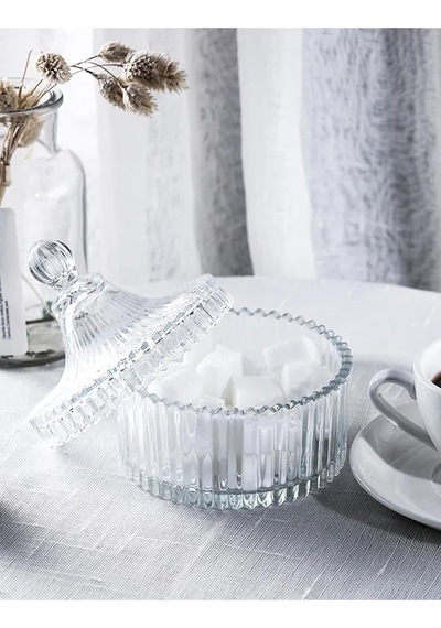 Kristal Cam Şekerlik Lokumluk 250ml Çap11cm