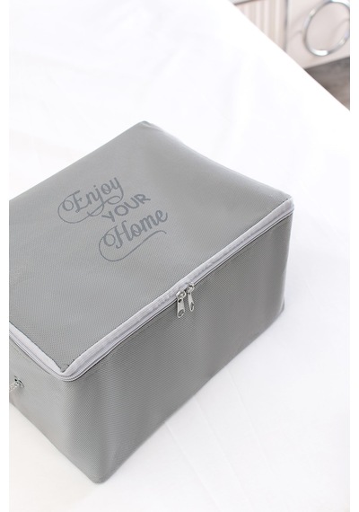 Serstil Mini Boy Baskı Detaylı Antrasit Hurç 30 X 22 X 18 Cm Gri