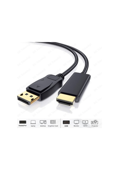 Displayport To Hdmı Çevirici Dönüştürücü Adaptör Kablosu 1.8 Metre