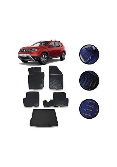 Dacia Duster 4X2 2018-2022 Arası 4D Havuzlu Oto Paspas Bagaj Set