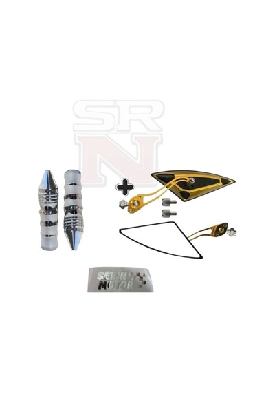 Cg Cup Scooter Yarasa Üçgen Gold Ayna 8mm 10mm+ Modifiye Sivri Elcik Seti Srn