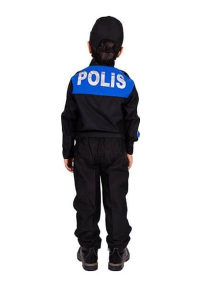 Safari Avm Çocuk Toplum Destekli Polisi Kiyafeti Üniforması Siyah 6-7 Yaş Siyah - 112167782 Siyah
