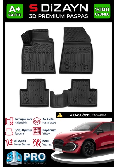 S-dizayn Renault Clio 6 3d Pro Havuzlu Paspas 2025 Üzeri A+ Kalite