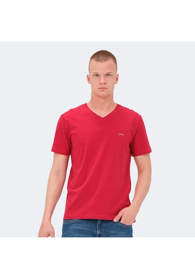 Slazenger KAIJA Erkek V Yaka Kırmızı Tişört