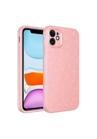 Apple iPhone Uyumlu 12 Kılıf Kamera Korumalı Simli Silikon Üstün Koruma Pazarplus Siyah