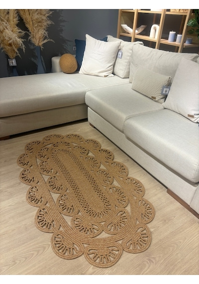 Mavaux Tiradia Hasır Jüt Kilim Halı Bej - Açık Bej