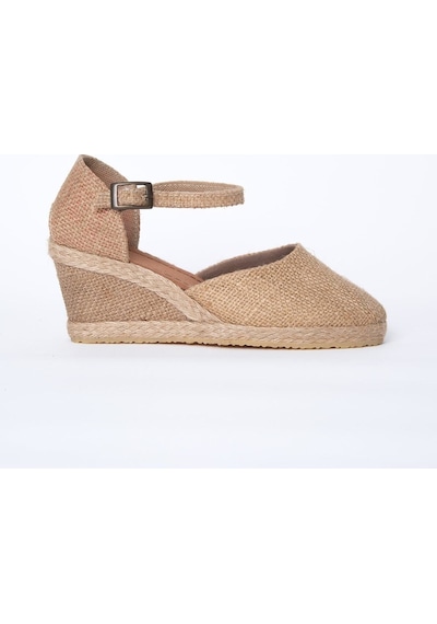 Star Tombis Gerçek Elişi Hasırlı Keten Espadril Dolgu Topuk Handmade Hasır