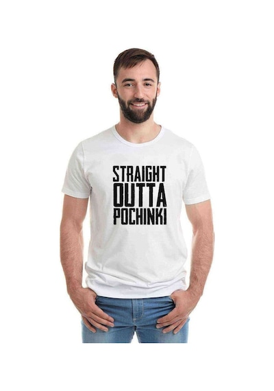 Pubg Straıght Outta Pochınkı Baskılı Beyaz Erkek Tshirt (528634045)