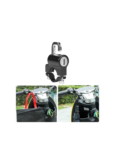 Kyrotech Universal Motosiklet Kask Kilidi 22 Ve 26 Mm Ayarlanabilir Gidon Uyumlu, Çift Anahtarlı Güvenlik Kilidi, Su