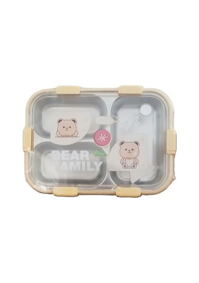 Akıllıelma -laxson Beslenme Kabı Çelik İthal Bear Family Sarı 97088 0885 Sarı
