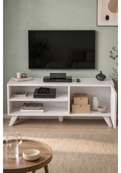 Tv Sehpası Kapaklı Tv Sehpası Raflı Tv Ünitesi Televizyon Sehpası 100 X 35 Cm Malta Beyaz Beyaz Tv Sehpası Kapaklı Tv Sehpası Raflı Tv Ünitesi Televizyon Sehpası 100 X 35 Cm Malta Beyaz Beyaz