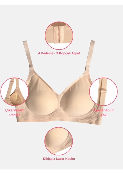 Alya Underwear Kadın Lazer Kesim Dikişsiz Çıkarılabilir Pedli Hayalet Sütyen Siyah Ten Rengi Alya Underwear Kadın Lazer Kesim Dikişsiz Çıkarılabilir Pedli Hayalet Sütyen Siyah Ten Rengi
