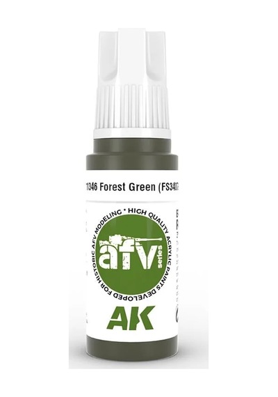 Ak Interactive 11346, 17 Ml. 3gen Forest Green Fs34079 Afv Maket Boyası Standart