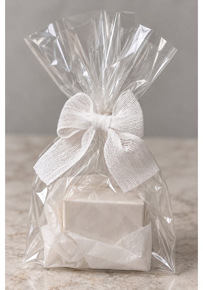 Beyaz Keten Fiyonk Kurdele, 5 Cm - 25'li Paket, Dekoratif Hediye Standart