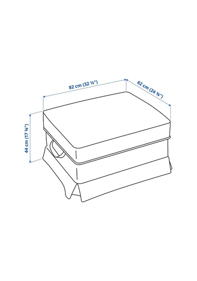 Ikea Mavi Şık Kanepe - Saklama Gözlü Puf